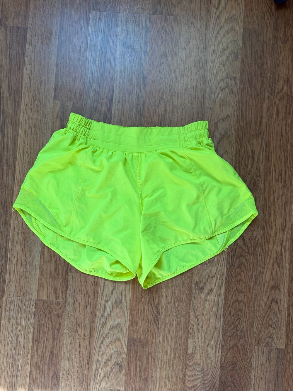 lululemon athletica Neon Yellow Hotty Hot Shorts 4 inch